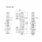 Solénoïde électrique 5/2 4V220-08 24V DC