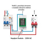 Compteur de consommation totale et instantanée de tension et de courant pour rail DIN PZEM-008, CA 50-300 V, 100 A